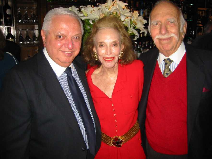 Helen Gurley Brown and David Brown with Patsy's co-owner Joe Scognamillo